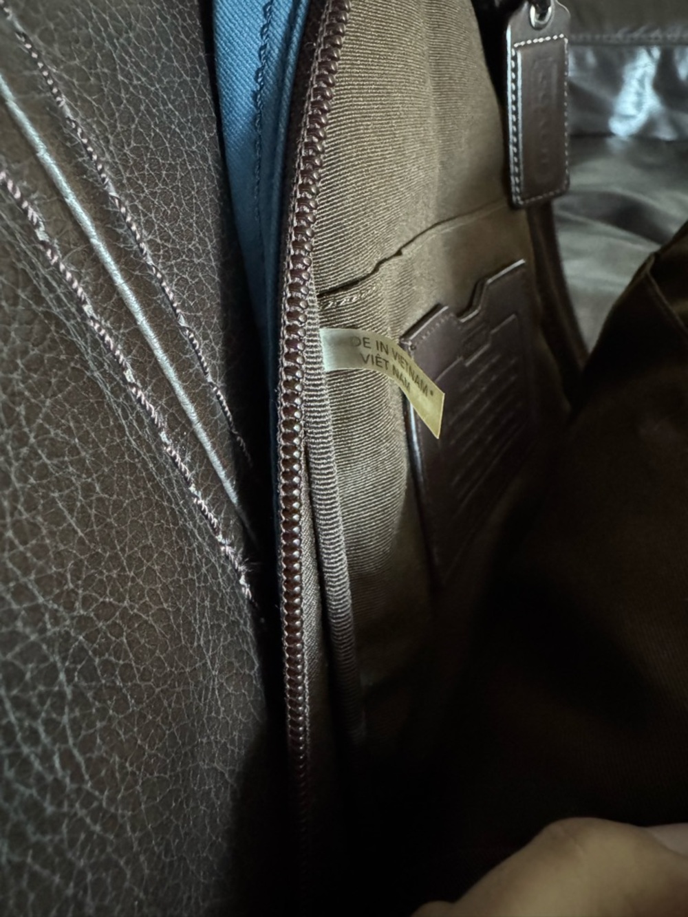 Coach Blue and Brown Nylon Sling Pack - Picture 6 of 6